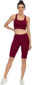 img 1 attached to 🩲 CHRLEISURE High Waisted Yoga Biker Shorts for Women: Pockets, Tummy Control, & Workout Spandex Shorts