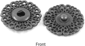 img 3 attached to 🔲 Vintage Black 20mm (3/4 inch) Motif Metal Sew On Snap Buttons - Set of 8 Pairs by Bezelry