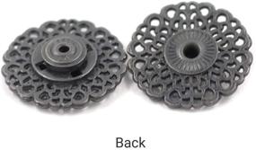 img 2 attached to 🔲 Vintage Black 20mm (3/4 inch) Motif Metal Sew On Snap Buttons - Set of 8 Pairs by Bezelry