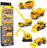 🚧 yimore alloy construction truck toy set - pocket size models for kids birthday party favors and cake decorations логотип