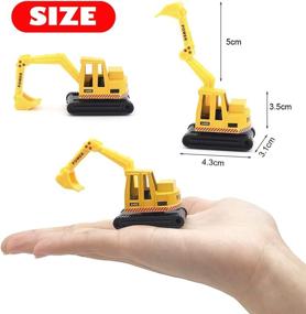 img 3 attached to 🚧 YIMORE Alloy Construction Truck Toy Set - Pocket Size Models for Kids Birthday Party Favors and Cake Decorations