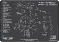 🔧 cerus gear m&p shield schematic promat in charcoal gray/cerus blue, 12x17 inches logo