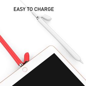 img 1 attached to ✏️ Delidigi 2 Pack Soft Silicone Case for Apple Pencil 1st Gen - Red+White