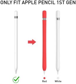 img 2 attached to ✏️ Delidigi 2 Pack Soft Silicone Case for Apple Pencil 1st Gen - Red+White