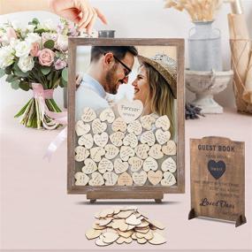 img 3 attached to GLM Wedding Guest Book Alternative: Elegant Drop Top Frame with 85 Hearts, 2 Large Hearts, and Sign - Perfect for Weddings, Baby Showers, and Funeral Receptions (Brown)