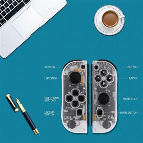 img 1 attached to Enhance Your Nintendo-Switch Gaming with SINGLAND Joy-Con Controller - Left&Right Wireless Remote with Wake-up Function (Transparent)