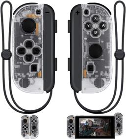 img 4 attached to Enhance Your Nintendo-Switch Gaming with SINGLAND Joy-Con Controller - Left&Right Wireless Remote with Wake-up Function (Transparent)