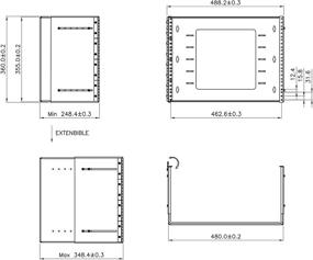 img 1 attached to 🔧 Installerparts 8U Hinged Extendable Wall Mount Bracket - Maximum 13.5" Depth, Crafted from Heavy-Duty Steel