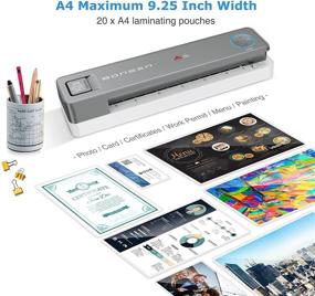 img 3 attached to 📚 4 in 1 Thermal Laminator Machine with 20 Laminating Pouches - A4 Portable Laminator for Home School Office, Includes Paper Trimmer and Corner Rounder - 9 Inches Personal Laminator