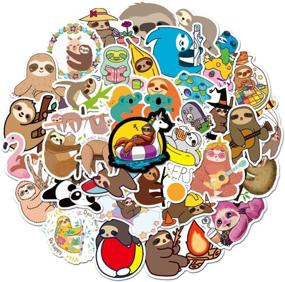 img 3 attached to 🦥 Cute Sloth Stickers Pack – Waterproof Vinyl Decals for Water Bottle, Hydro Flask Laptop, Phone, Car, Skateboard & More – 50 Pcs