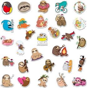 img 1 attached to 🦥 Cute Sloth Stickers Pack – Waterproof Vinyl Decals for Water Bottle, Hydro Flask Laptop, Phone, Car, Skateboard & More – 50 Pcs
