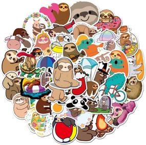 img 2 attached to 🦥 Cute Sloth Stickers Pack – Waterproof Vinyl Decals for Water Bottle, Hydro Flask Laptop, Phone, Car, Skateboard & More – 50 Pcs