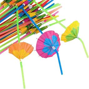 img 3 attached to Set of 24 Vibrant Cocktail Parasol Umbrella Straws