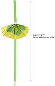 img 1 attached to Set of 24 Vibrant Cocktail Parasol Umbrella Straws