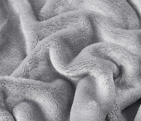 img 2 attached to 🛌 Nautica Home Plush Collection Blanket - Ultra-Soft Cozy Fleece, Lightweight Warm Bedding, Twin Size, Light Grey