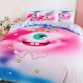 img 1 attached to Estoulen Kids Duvet Cover Set, Tencel Lyocell Bedding Set 2 Piece - Ultra Soft and Smooth, Cute Cartoon Unicorn Design - Pink, Twin