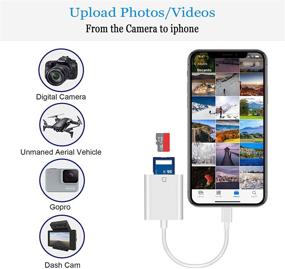 img 2 attached to Адаптер SD камеры для iPhone, iPad, iPod с разъемом Lightning, совместимый с iOS 13 и ранними версиями, просмотрщик игровой камеры, не требуется приложение (белый)