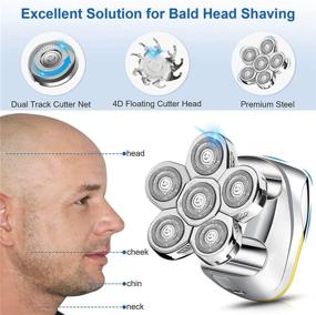 img 2 attached to Gold Line Electric Head Shaver: Ultimate Wet and Dry Bald Men's Razor - Waterproof and Rechargeable Grooming Kit