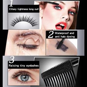 img 3 attached to Voluminous Eyelashes Kit: 4D Silk Fiber Lash Mascara and Folding Eyelash Comb – Long Lasting, Waterproof & Smudge-Proof – Achieve Charming Eye Makeup with Perfect Black Finish