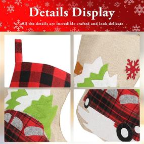 img 2 attached to 🎄 GoldFlower Christmas Stockings 4 Pack - 18'' Large Xmas Stockings & Holders - Santa Snowman Ornaments - Rustic Classic DIY Craft Gifts Decor for Family Holiday Party Home Christmas Eve (5 Pack)