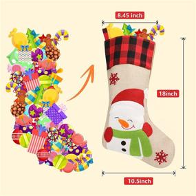 img 1 attached to 🎄 GoldFlower Christmas Stockings 4 Pack - 18'' Large Xmas Stockings & Holders - Santa Snowman Ornaments - Rustic Classic DIY Craft Gifts Decor for Family Holiday Party Home Christmas Eve (5 Pack)