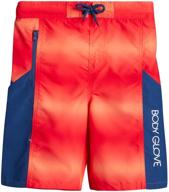 upf 50+ quick-dry board shorts bathing suit for big boys - body glove boys' swim trunks logo