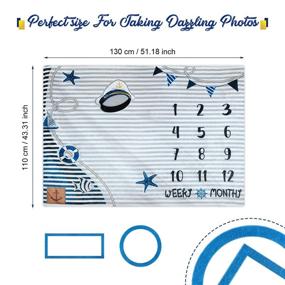 img 1 attached to Milestone Stickers Photography Background Nautical Bedding