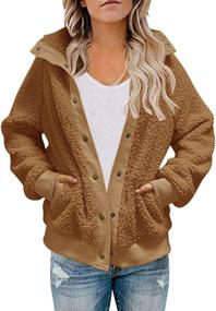 img 4 attached to 🧥 TECREW Womens Winter Sherpa Fleece Button Jacket Coat: Warm & Stylish Outwear for Cold Days