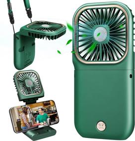 img 4 attached to 2021 Upgrade Handheld Fan with Power Bank - DAVID ROCCO Small Personal Fan with 3 Speeds, Rechargeable Neck Fan Portable for Travel, Home, Office, School Queue (Green)