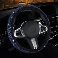 🚗 enhance your driving experience with fimker blue diamond steering wheel covers - stylish rhinestone crystal accessories for perfect grip and protection logo