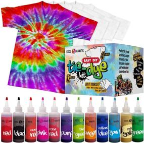 img 4 attached to 🎨 Complete Tie Dye Kit for Kids and Adults - Includes 4 White T-Shirts - 12 Vibrant Colors - Perfect for Parties and Large Groups - Tyedyedye Kit