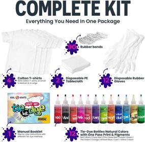 img 3 attached to 🎨 Complete Tie Dye Kit for Kids and Adults - Includes 4 White T-Shirts - 12 Vibrant Colors - Perfect for Parties and Large Groups - Tyedyedye Kit