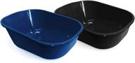 🐱 easy-to-clean fresh kitty open litter box pan for cats or kittens, in navy blue and charcoal gray logo