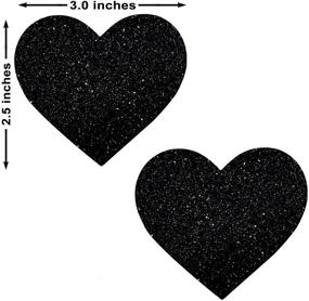 img 2 attached to Neva Nude Black Malice Glitter I Heart U Nipztix – Festivals, Raves, Parties, Lingerie and More! Medical Grade Adhesive, Waterproof/Sweatproof – Made in USA