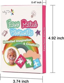 img 1 attached to 🎨 Maydear Face Painting Stencils for Kids: 180 Designs of Reusable, Soft & Safe Stencils - Easy to Stick Down and Non-Toxic