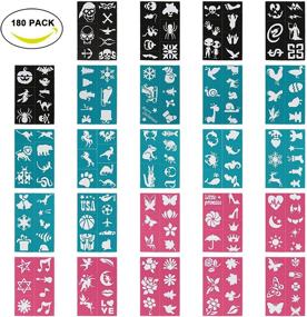 img 4 attached to 🎨 Maydear Face Painting Stencils for Kids: 180 Designs of Reusable, Soft & Safe Stencils - Easy to Stick Down and Non-Toxic