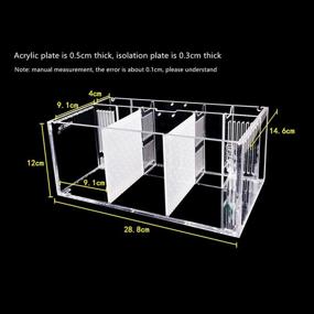 img 3 attached to 🐠 Mini Desktop Goldfish Aquarium - Acrylic Material Milscat Betta Fish Tank for Sick Fish Isolation (Three Lattice Space)
