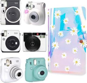 img 2 attached to WOLVEN Mini Photo Album Compatible With Polaroid Fujifilm Mini 7S 8 8+ 9 25 26 50S 70 90 11 Film - (Red Classic Pattern)