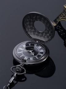 img 1 attached to ⌚ Quartz Pocket Watch with Vintage Numerals