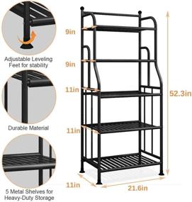 img 2 attached to 📦 Forthcan Metal Shelving Unit Storage Shelves Organizer Rack for Kitchen Living Room Laundry, 5 Tier - Black