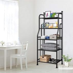img 1 attached to 📦 Forthcan Metal Shelving Unit Storage Shelves Organizer Rack for Kitchen Living Room Laundry, 5 Tier - Black