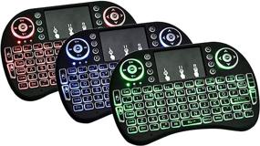 img 4 attached to 🔌 Wireless Mini Keyboard and Touchpad Mouse: Backlit Universal Remote Controller for Gaming, Google Android TV, Xbox, PS3, PC, Windows, Roku iptv Gaming - Rechargeable Li-ion Battery - 2.4GHz