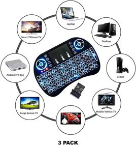 img 3 attached to 🔌 Wireless Mini Keyboard and Touchpad Mouse: Backlit Universal Remote Controller for Gaming, Google Android TV, Xbox, PS3, PC, Windows, Roku iptv Gaming - Rechargeable Li-ion Battery - 2.4GHz