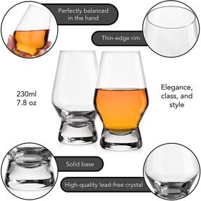 img 3 attached to 🥃 JoyJolt Halo Crystal Whiskey/Scotch Glasses: Superior Set of 2 for Perfect Liquor Enjoyment. Premium Whisky Glass or Bourbon Tumbler. 7.8 Ounce Capacity.