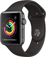 🔋 renewed apple watch series 3 (42mm) - space gray aluminum case with black sport band - gps enabled logo