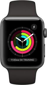 img 3 attached to 🔋 Renewed Apple Watch Series 3 (42MM) - Space Gray Aluminum Case with Black Sport Band - GPS Enabled