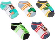 multicolor minecraft little boys character 5-pack no-show socks for ages 7-10 logo