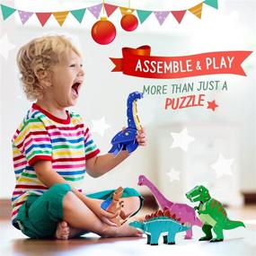 img 3 attached to 🦕 Dive into the Prehistoric World with LittleBigOne Dinosaurs Puzzle Paper Educational Children