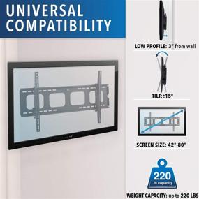 img 3 attached to Mount-It! Large Tilting TV Wall Mount Bracket - 42-80 Inch, 220 lb Capacity, VESA Compatible, Low Profile, Flat Screens