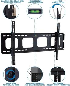 img 2 attached to Mount-It! Large Tilting TV Wall Mount Bracket - 42-80 Inch, 220 lb Capacity, VESA Compatible, Low Profile, Flat Screens